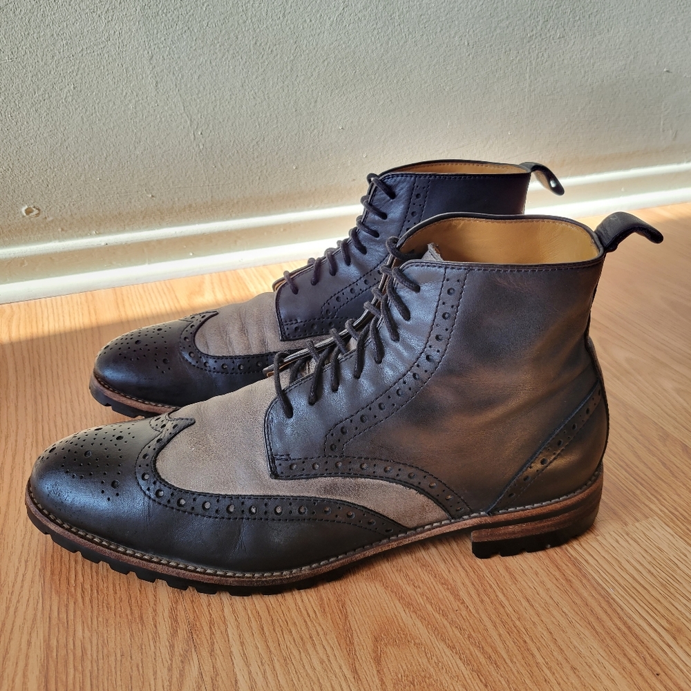 Ron White Wingtip Dress Leather Boots Size 9.5 - Picture 6 of 16